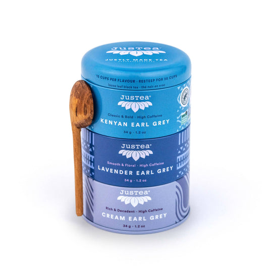 Organic, Fair-Trade Earl Grey Tea | Trio Tin & Spoon Gift Set