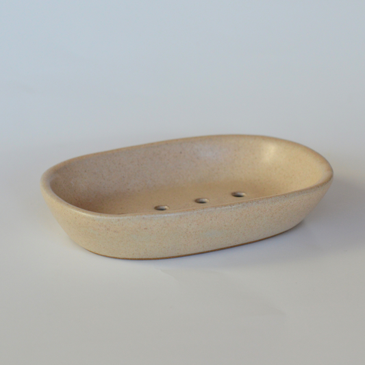 Fair Trade Cream Stoneware Soap Dish
