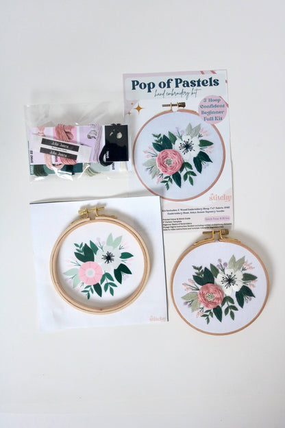 5" Confident Beginner Floral Embroidery Kit | Pop of Pastels