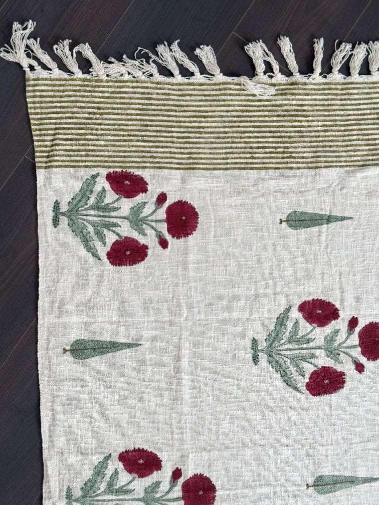 Maroon Floral | Throw Blanket