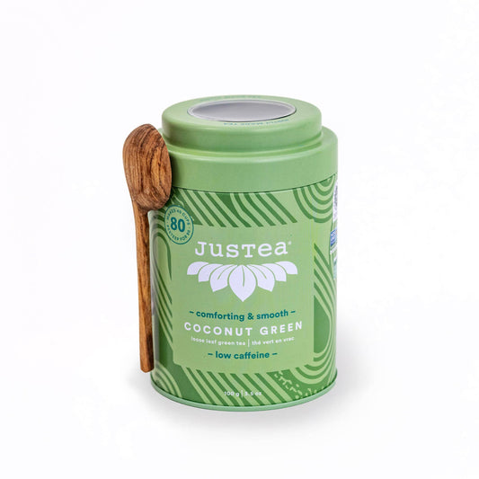 Coconut Green Tin & Spoon - Organic, Fair-Trade, Green Tea