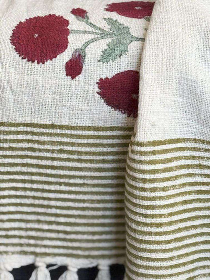 Maroon Floral | Throw Blanket