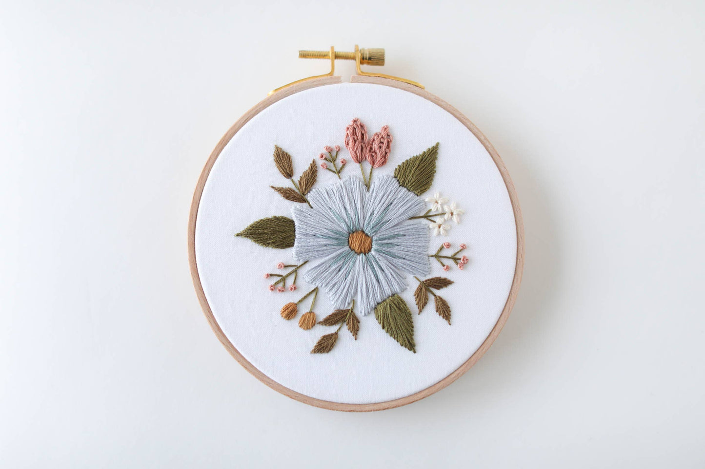 5" Beginner Floral Embroider Kit | Periwinkle Blooms