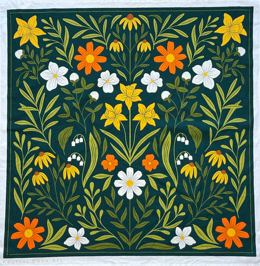 Floral Flour Sack Towel  |  Flower Tea Towel
