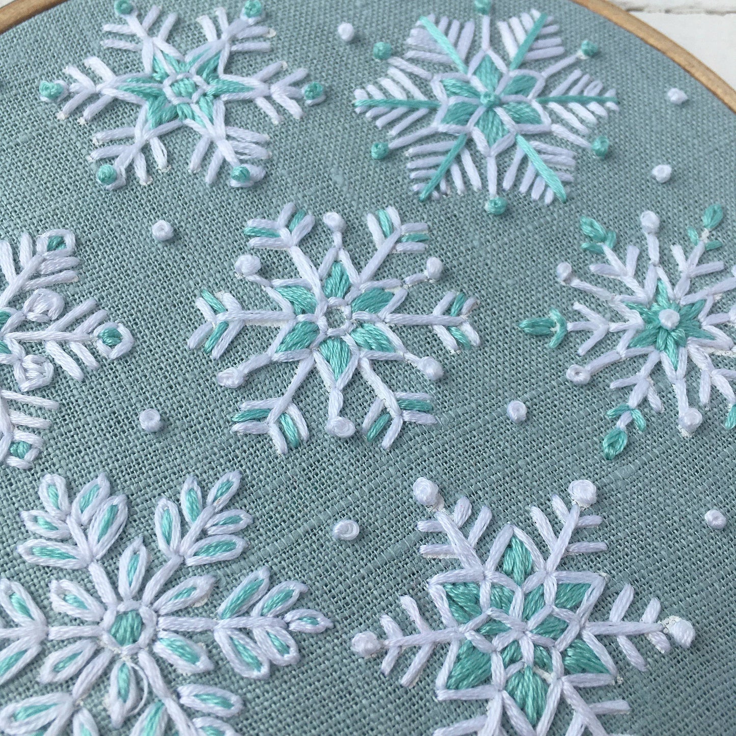 Snowflakes Embroidery Kit: Grey