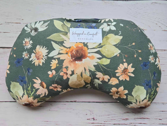Blue Floral | Organic Cotton Heating Pad - Bean Shaped
