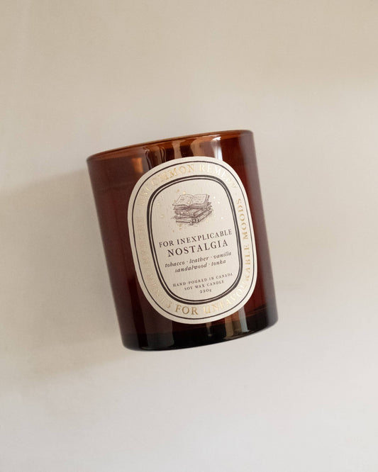 For Inexplicable Nostalgia | Tobacco, Leather, Vanilla - Soy Wax Candle