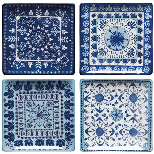 Porto Stamped Plates | Set of 4