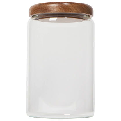Glass Jar with Acacia wood Lid | 20 oz, 32 oz, 42 oz