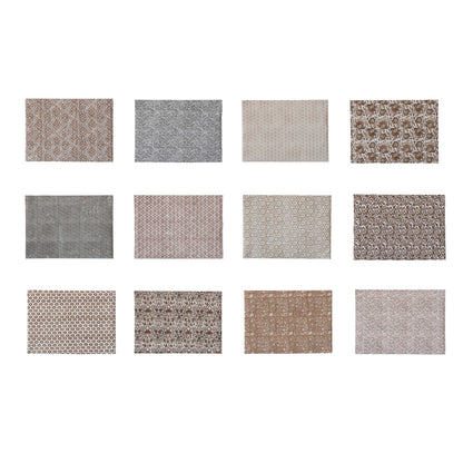 Handmade Block Print Recycled Gift Wrapping Paper (3 Sheets Per Roll)